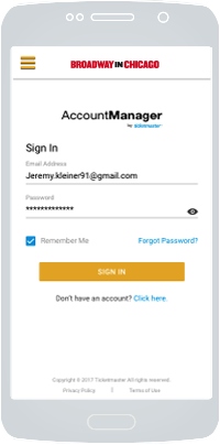 android tickets account manager