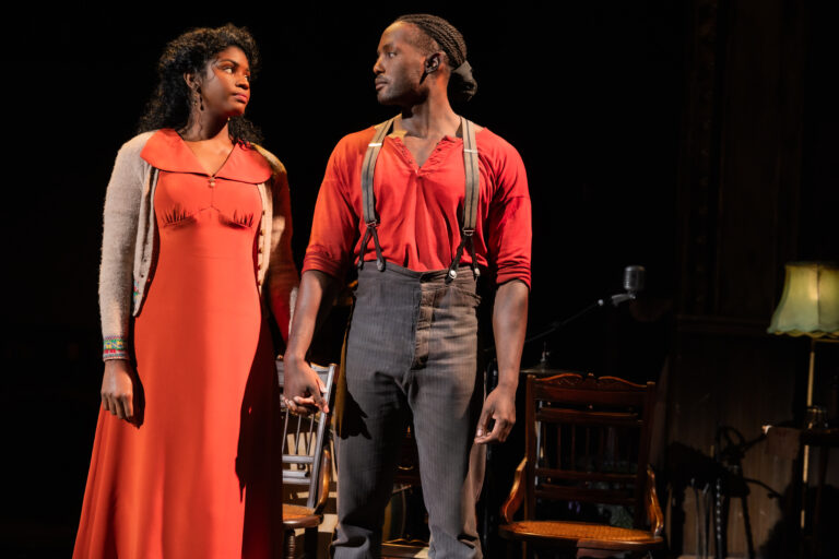 Sharaé Moultrie and Matt Manuel in the GIRL FROM THE NORTH COUNTRY at Broadway in Chicago Theatres
