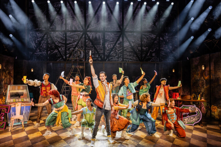 CJ Eldred and the company of the North American Tour of & JULIET - Photo Credit Evan Zimmerman for MurphyMade