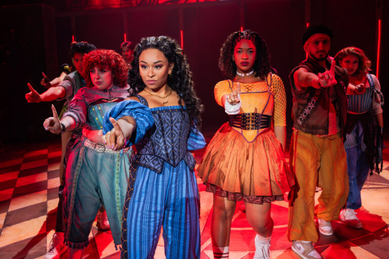 Fabiola Caraballo Quijada and the company of the North American Tour of & JULIET - Photo Credit Evan Zimmerman for MurphyMade